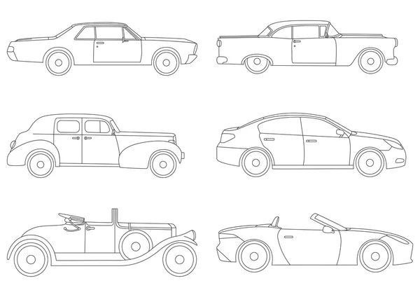 Reihe von Autos — Stockvektor