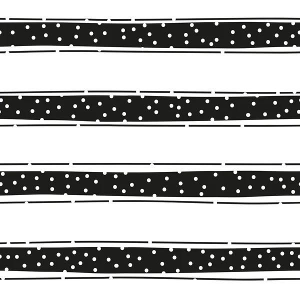 Siyah ve beyaz çizgili ve daireler sorunsuz arka plan — Stok Vektör