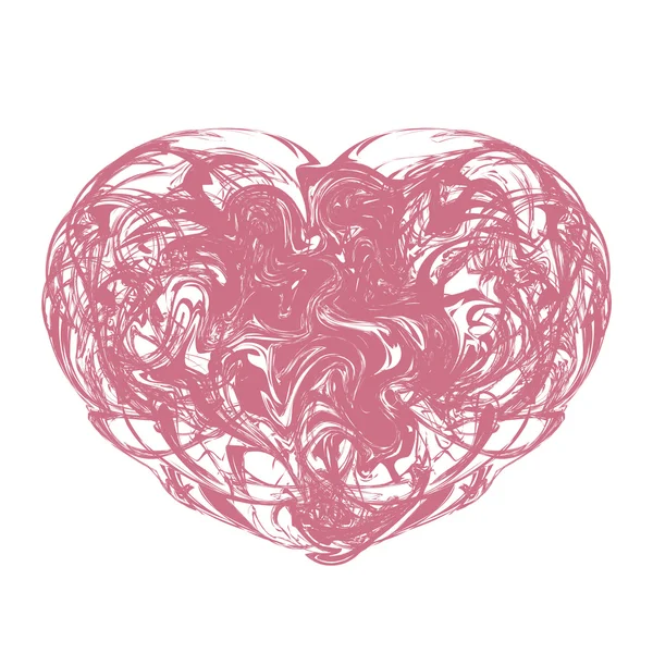 Creative pink heart of curls — Stock Photo, Image