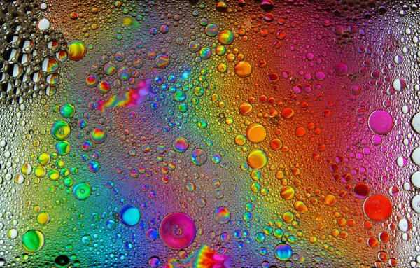 Bolle Colorate Astratte Bloccare Movimento Particelle Polvere Colore Spruzzata Immagine — Foto Stock