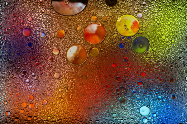 Bolle Colorate Astratte Bloccare Movimento Particelle Polvere Colore Spruzzata Immagine — Foto Stock