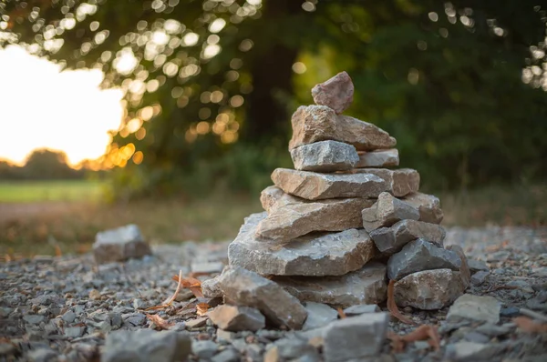 Stapel Stenar Vid Kanten Skogen — Stockfoto