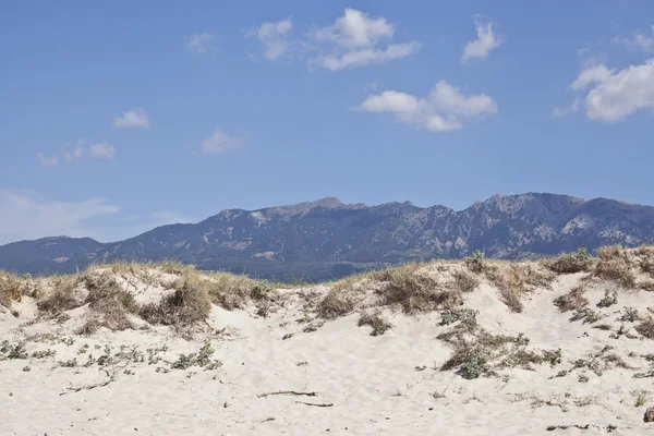 Blick auf die Berge vom Strand aus — Stockfoto