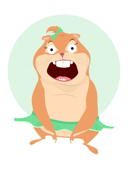 Hamster Fille Mignon Drôle Elle Est Géniale État Émotionnel Rongeur — Image vectorielle