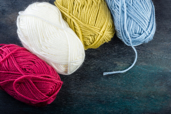 Colorful  yarn skeins