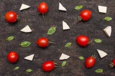 Arka plan ile peynir, domates yemek