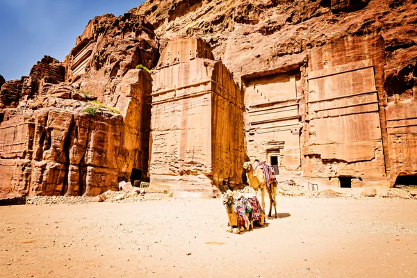 Nabatäische Felsenstadt, Jordanien. — Stockfoto