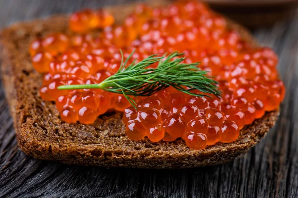 Kaviar mit rotem Lachs — Stockfoto