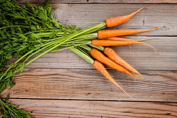 Manojo de zanahorias frescas con hojas verdes —  Fotos de Stock