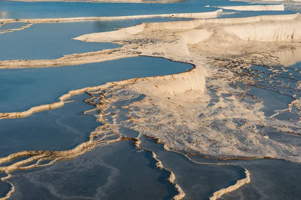 Natural Travertine Pools Terraces Sunset Pamukkale Turkey — Stock Photo, Image