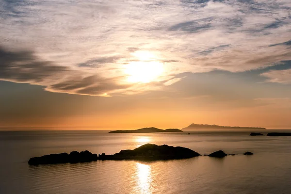 Afionas Strand Sonnenuntergang Insel Korfu Griechenland — Stockfoto