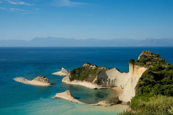 Cape Drastis Pôr Sol Corfu Grécia — Fotografia de Stock