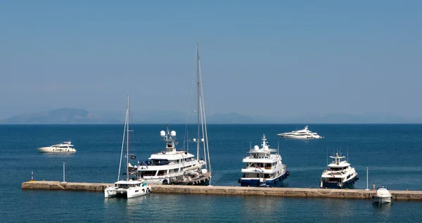 Blick Auf Den Yachthafen Vom Alten Hafen Der Insel Korfu — Stockfoto