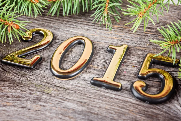 Nowy rok tło z jodły dekoracje — Zdjęcie stockowe