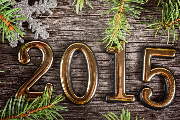Neujahrsrahmen mit Tannenschmuck — Stockfoto