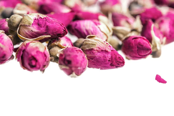 Closeup of dried rose buds on white background — Stock Photo, Image