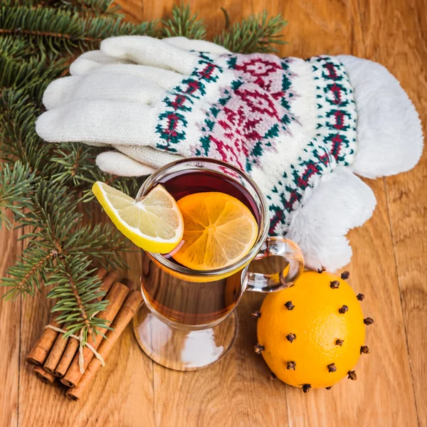 Mulled wine and knitted gloves