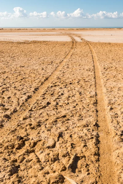 Pista sobre arena del parque nacional Ras Mohammed — Foto de Stock