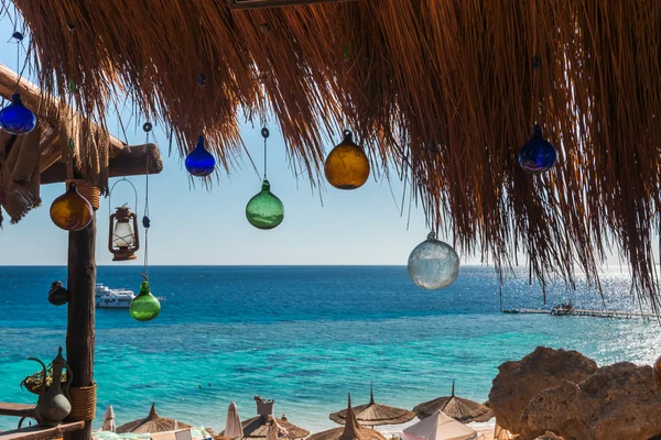 Lokala café på stranden, Egypten — Stockfoto