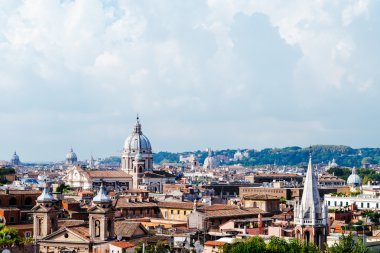 Roma, İtalya'nın tarihi merkezinin panoramik görünüm.