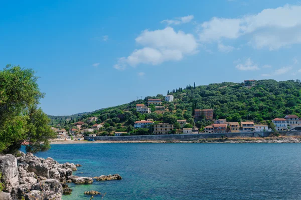 Kassiopi view near blue sea, Corfu — Stock Photo, Image