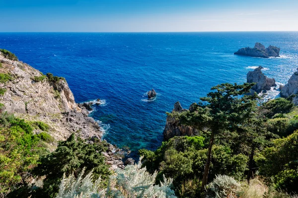 Landschaft der Paleokastritsa Bucht, Korfu — Stockfoto