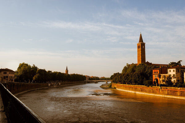 Adige river  at sunrise, Verona