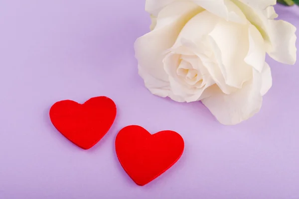Сердца и розовые розы, День Святого Валентина — стоковое фото