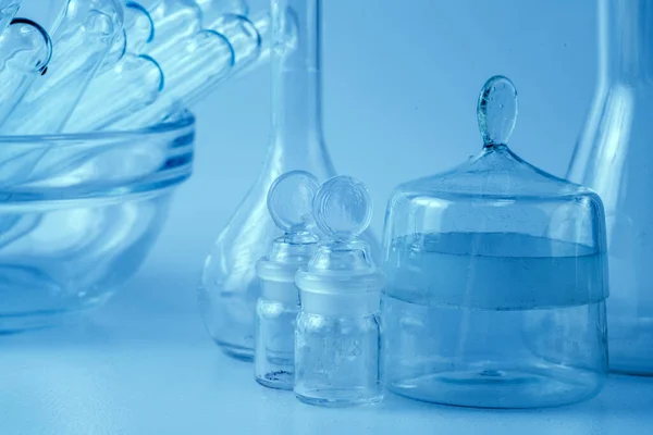 Fototomme Flasker Laboratorieanalyseutstyr Kjemisk Laboratorium Glassbeholdere – stockfoto