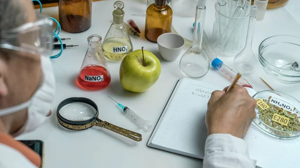 Laboratory assistant in the laboratory of of food quality. Close up.