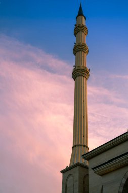 Çeçenistan Cumhuriyeti 'nin ana camiinin detayları, Çeçenistan' ın kalbi. Dikey biçim.