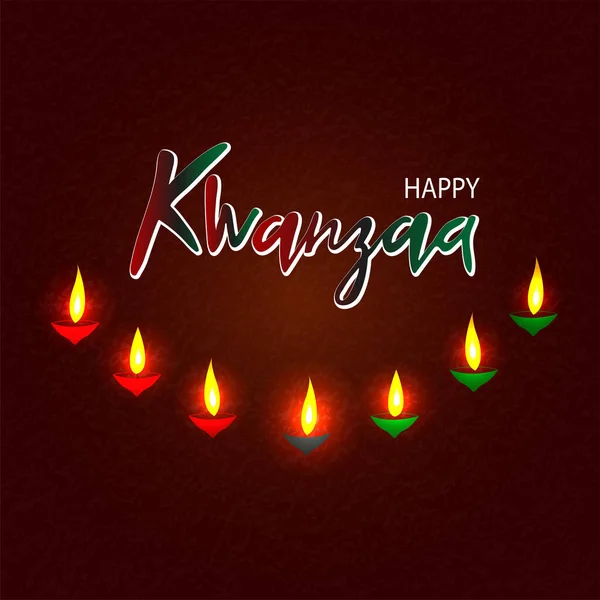Vector Illustration Happy Kwanzaa Greeting Card Background Holiday Lettering Logo — Stock Vector