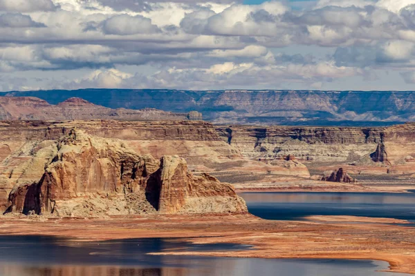 Licht Schaduw Rivier Heuvels Rond Colorado Wahweap Uitkijk Page — Stockfoto