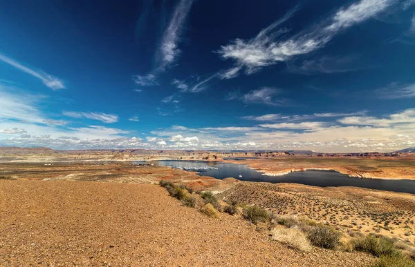 Variants Blue Sky Define Wonderful Desert Landscape Wahweap Lookout Page — Stock Photo, Image