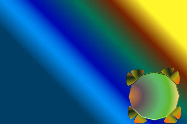 광선의 광원에 조명되는 색깔의 폴리곤이 — 스톡 사진