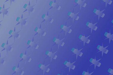 Mavi eğimli bir dünyada mavi nesneler - Dijital arkaplan deseni