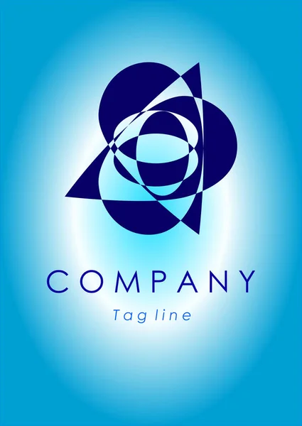 Mavi Ticari Logoyla Kenetlenmiş Bir Üçgenin Kenarları — Stok Vektör