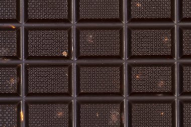 Yukarıdan çekilmiş tatlı, lezzetli bir çikolata kalıbının Macro fotoğrafı. 