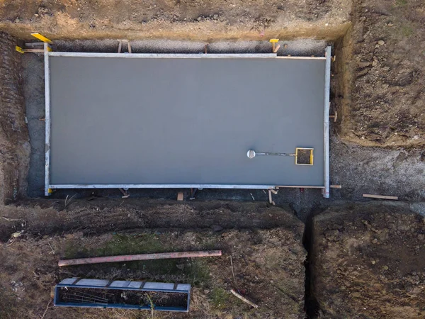 Bottom Plate Pool Concreted Very Large Concrete Lift Shot Drone — Stock Photo, Image