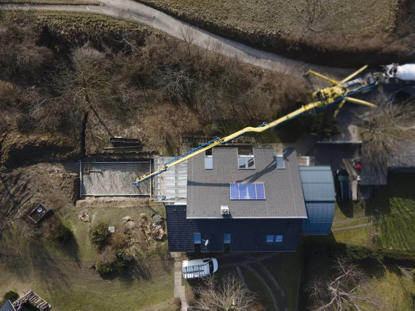 Bottom Plate Pool Concreted Very Large Concrete Lift Shot Drone — Stock Photo, Image