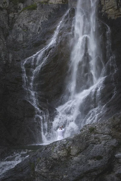 Monge Shugendo Europeu Trajes Tradicionais Caminhadas Nas Montanhas Austríacas — Fotografia de Stock