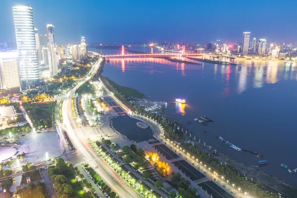 Ptačí pohled na wuhan, Čína — Stock fotografie