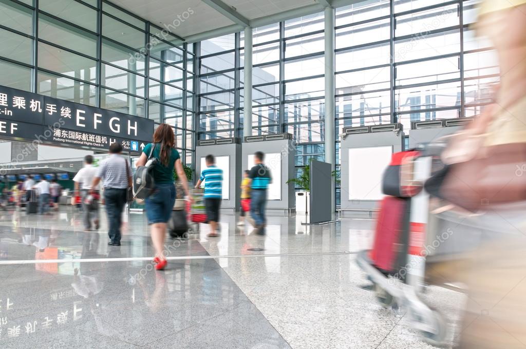 passengers in the Shanghai pudong airport