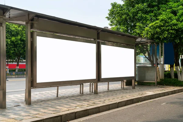 Przystanek Autobusowy Billboard Scenie — Zdjęcie stockowe