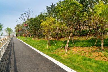 Modern şehirde yürüyüş yolu