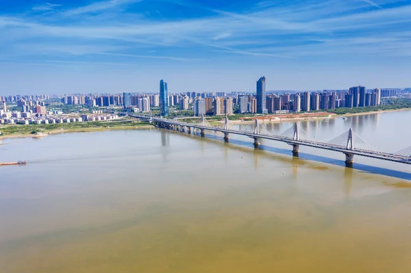 Yangtze Kabel Rzeki Pozostał Most — Zdjęcie stockowe