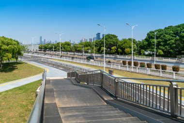 Çin 'deki boş şehir yolu ve binalar