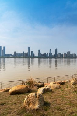 Nanchang 'ın Şehir Sahnesi Yeni Bölge, Jiangxi, Çin