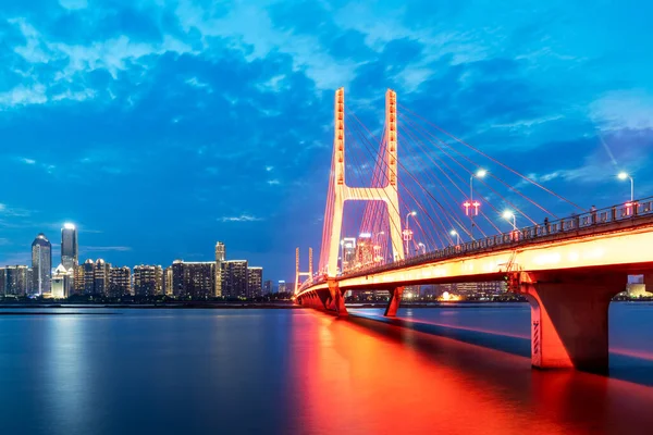 Modern Bridge City Night — Stock Photo, Image
