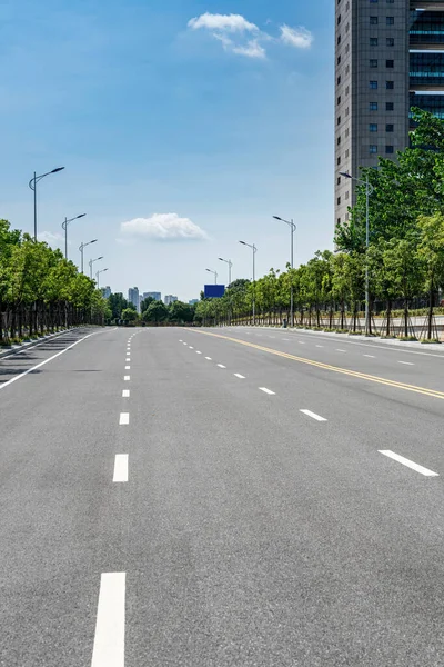 Çin Deki Boş Şehir Yolu Binalar — Stok fotoğraf